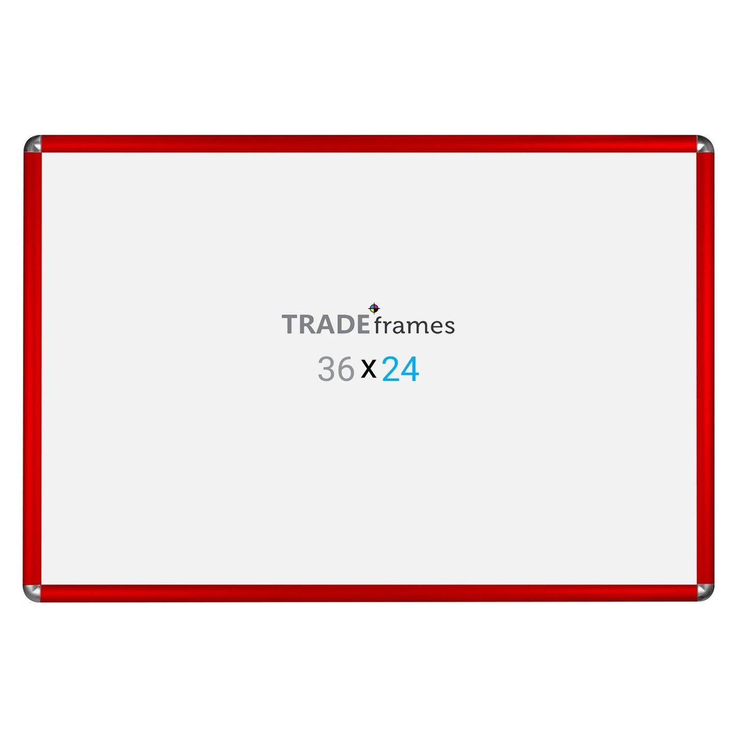 60.96 x 91.44 cm Red Round-Cornered Snap Frame - 25MM Profile
