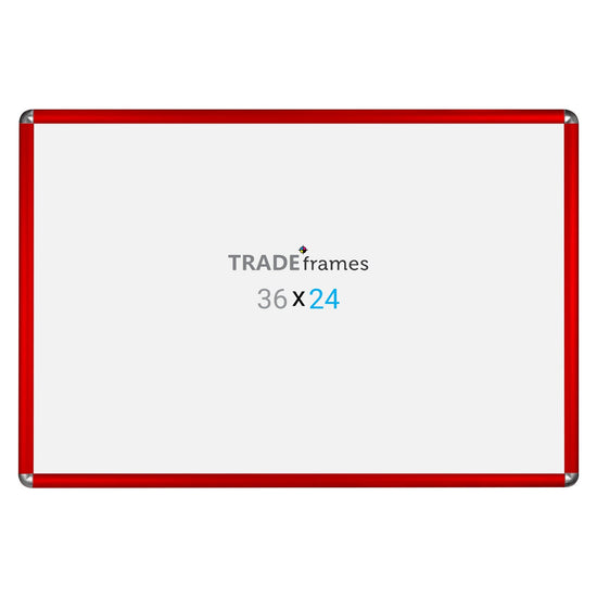 60.96 x 91.44 cm Red Round-Cornered Snap Frame - 25MM Profile