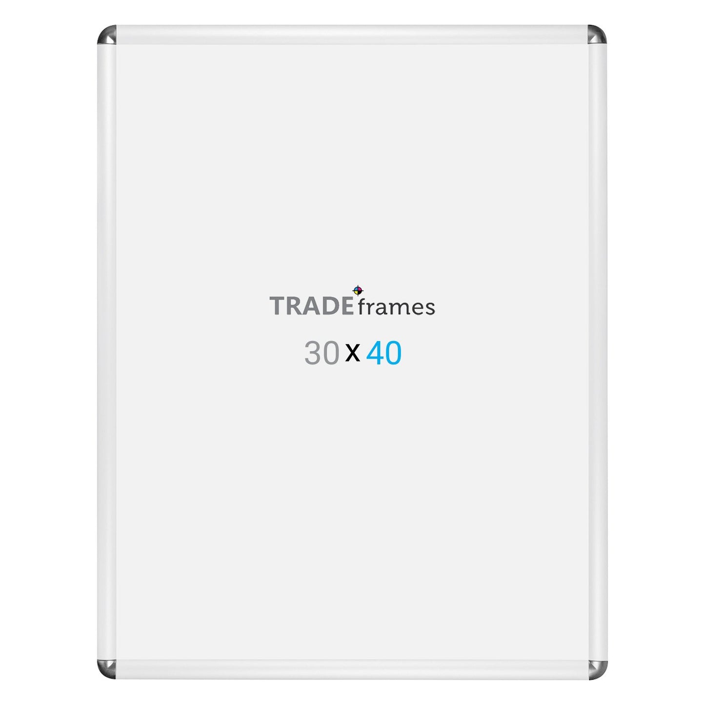 76.20 x 101.60 cm White Round-Cornered Snap Frame - 32MM Profile