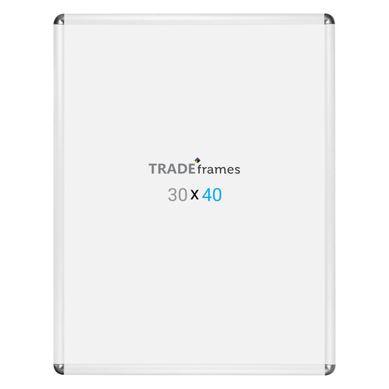 76.20 x 101.60 cm White Round-Cornered Snap Frame - 32MM Profile