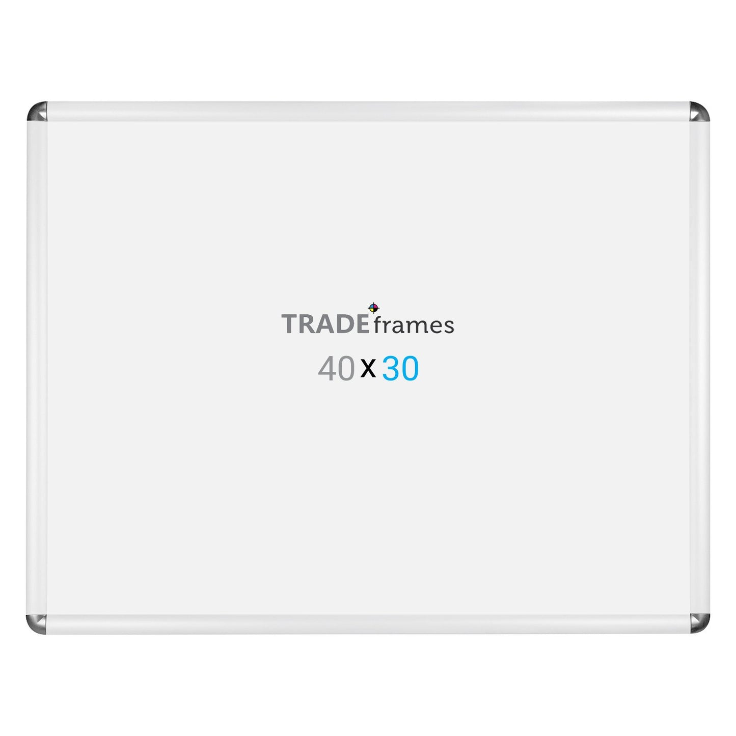 76.20 x 101.60 cm White Round-Cornered Snap Frame - 32MM Profile