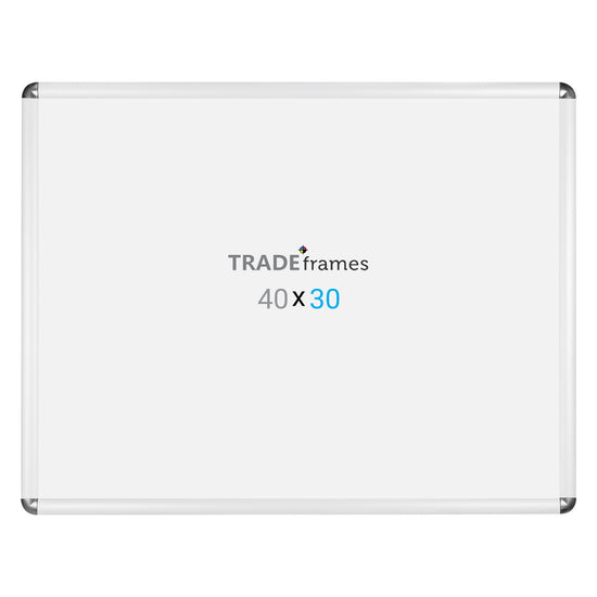76.20 x 101.60 cm White Round-Cornered Snap Frame - 32MM Profile