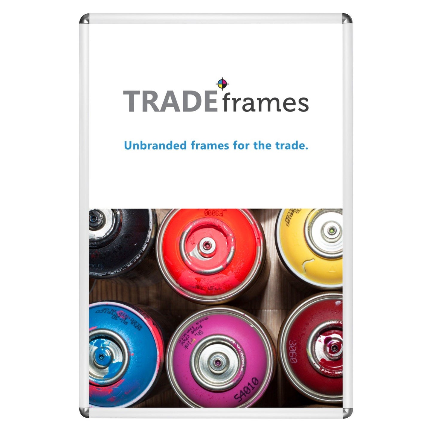 60.96 x 91.44 cm White Round-Cornered Snap Frame - 25MM Profile