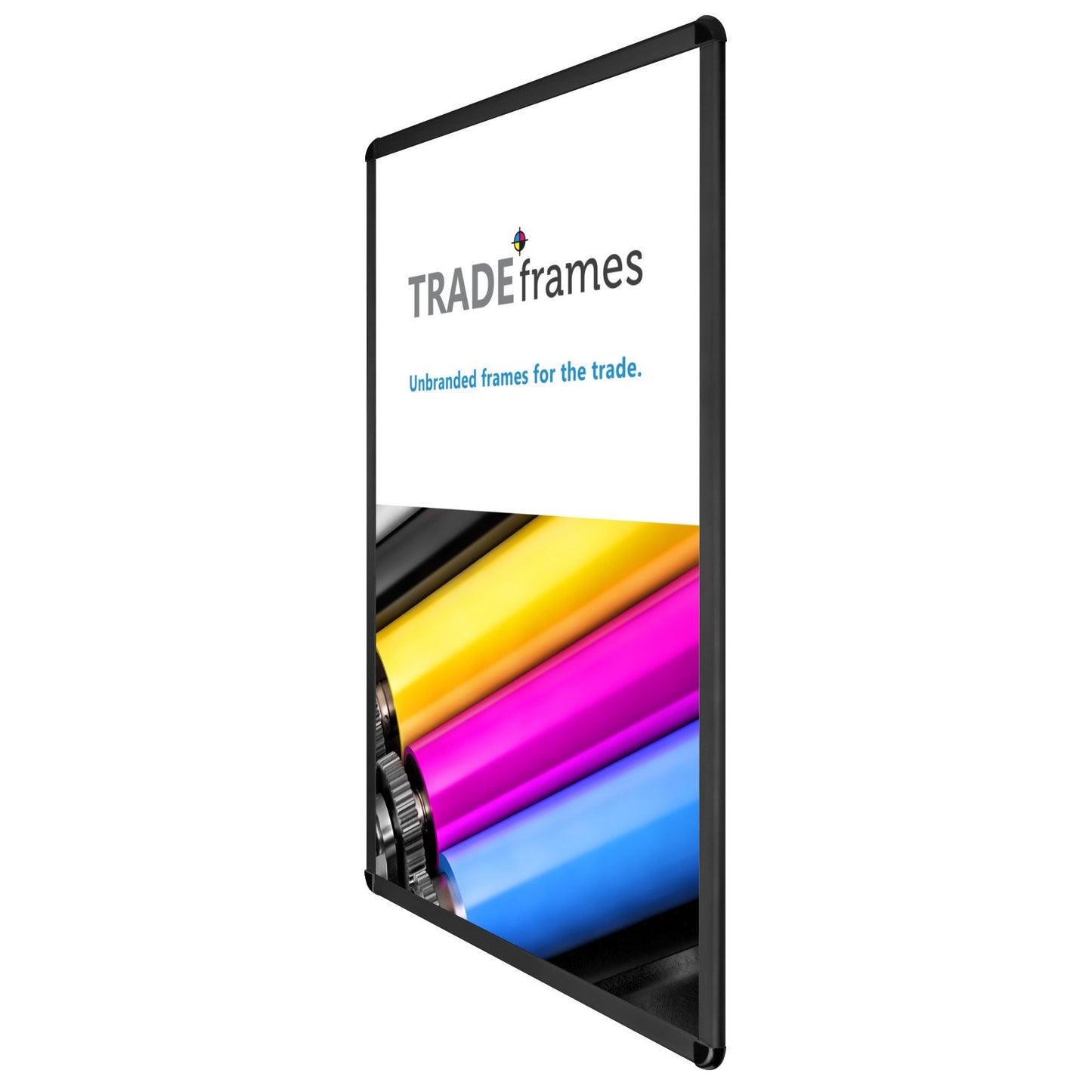 68.58 x 101.60 cm Black Round-Cornered Snap Frame - 32MM Profile