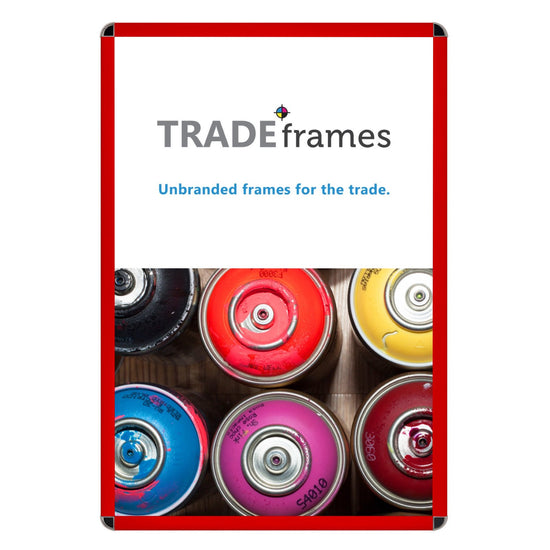 68.58 x 101.60 cm Red Round-Cornered Snap Frame - 32MM Profile