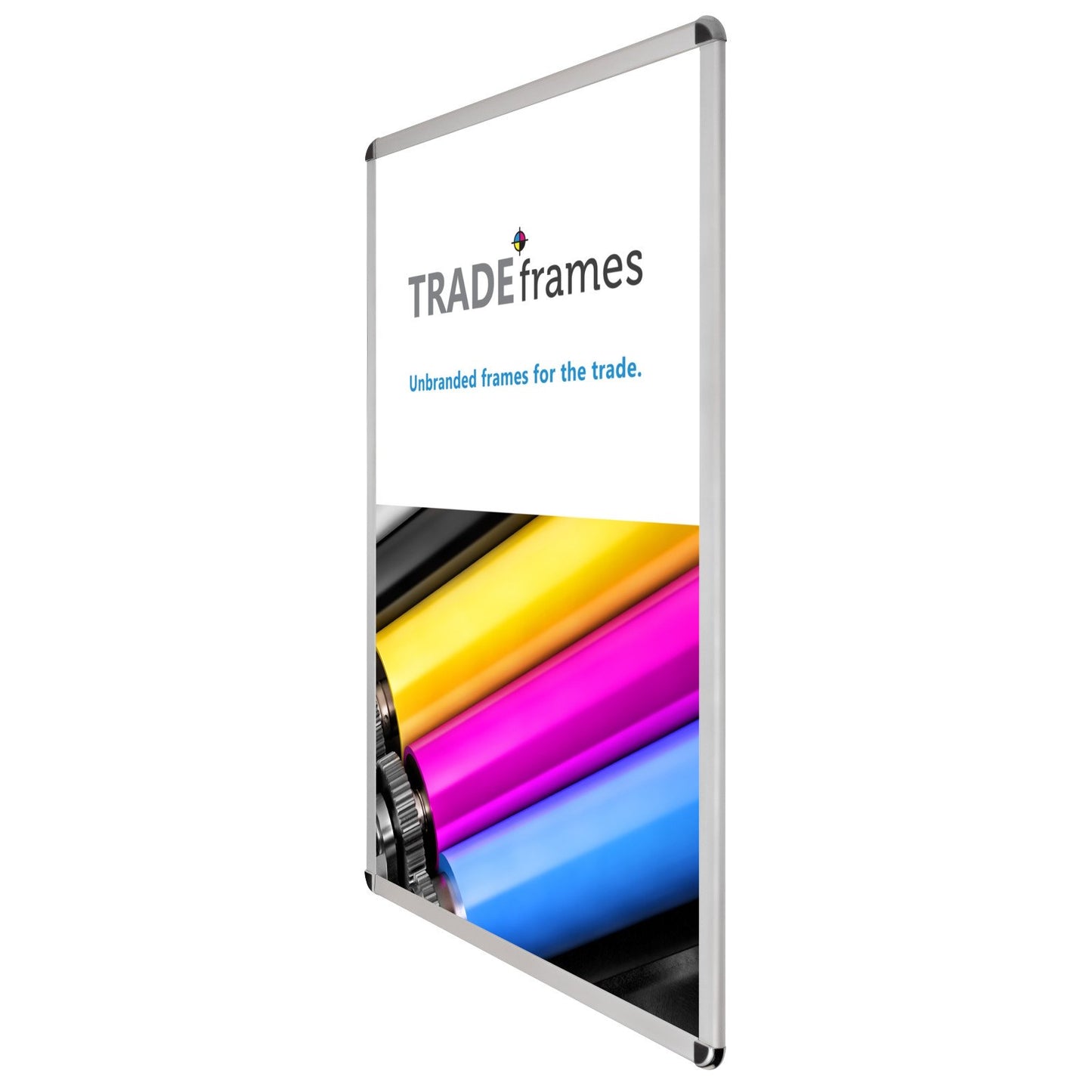 68.58 x 101.60 cm Silver Round-Cornered Snap Frame - 32MM Profile