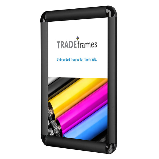 27.94 x 35.56 cm Black Round-Cornered Snap Frame - 25MM Profile