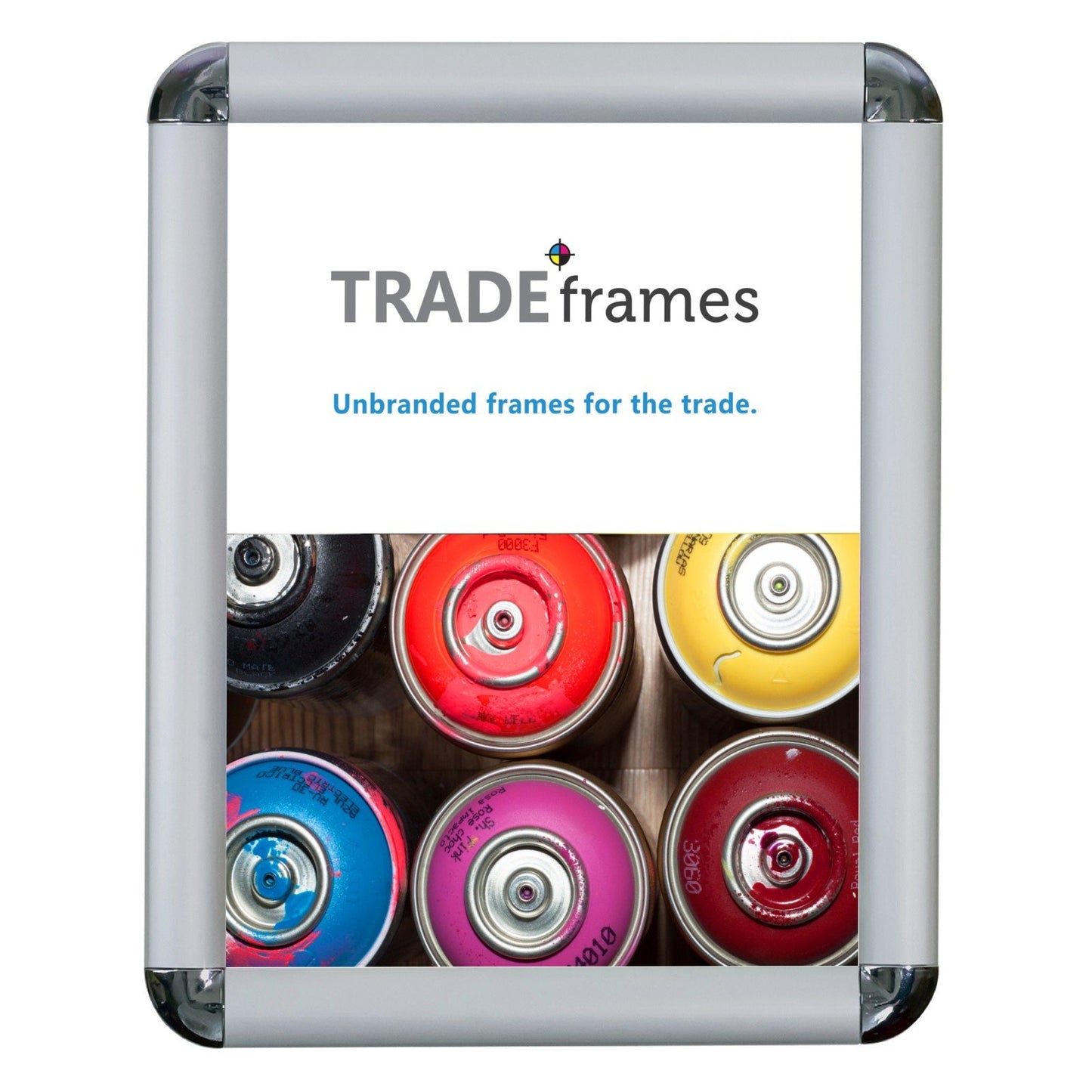 27.94 x 35.56 cm Silver Round-Cornered Snap Frame - 25MM Profile