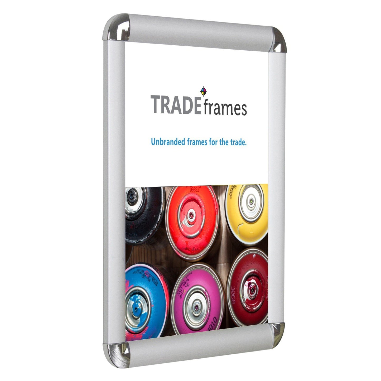 27.94 x 35.56 cm Silver Round-Cornered Snap Frame - 25MM Profile