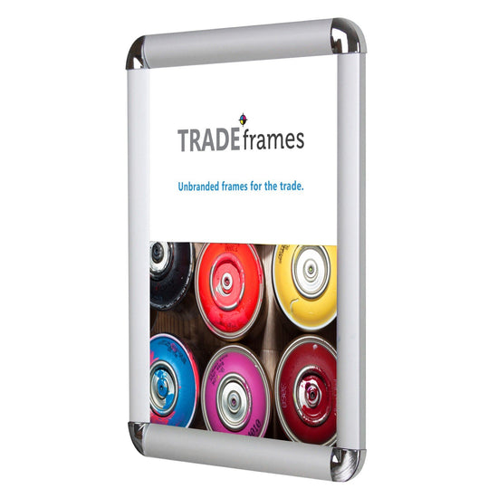 27.94 x 35.56 cm Silver Round-Cornered Snap Frame - 25MM Profile