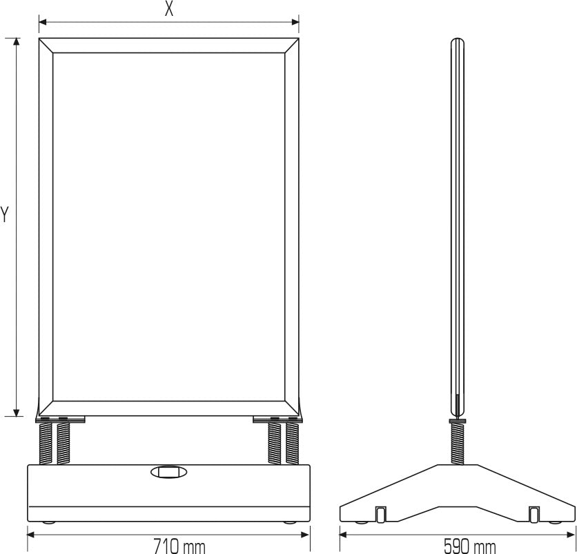 A1 Black Poster Swing with Water Base - 35MM Profile