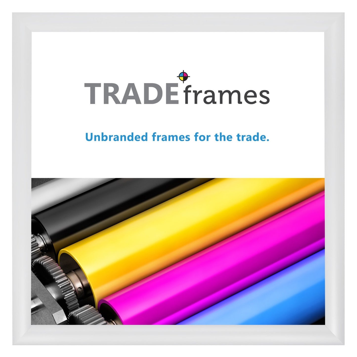 60.96 x 60.96 cm White Snap Frame - 30MM Profile