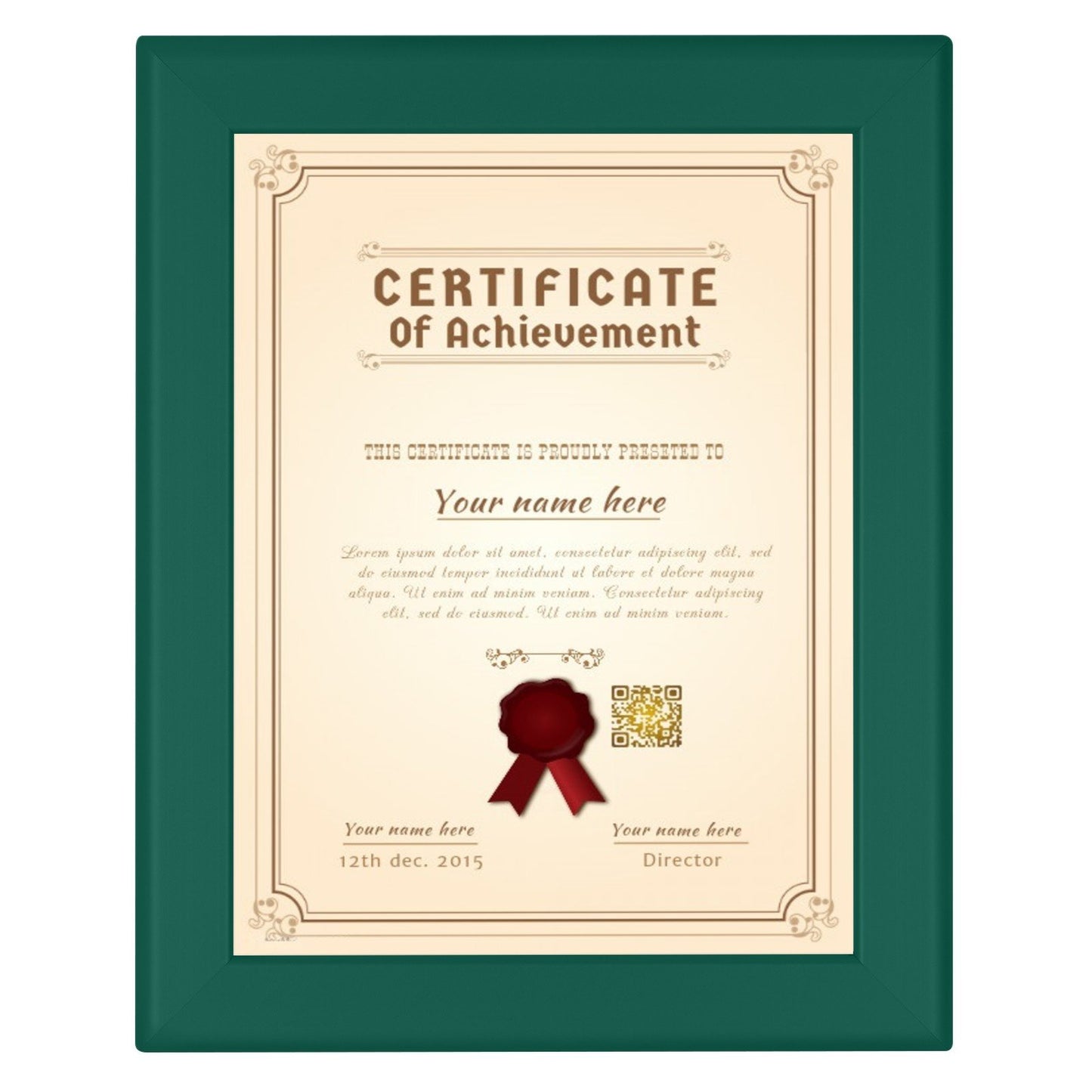 21.59 x 27.94 cm Green Certificate Frame 32MM SnapeZo®
