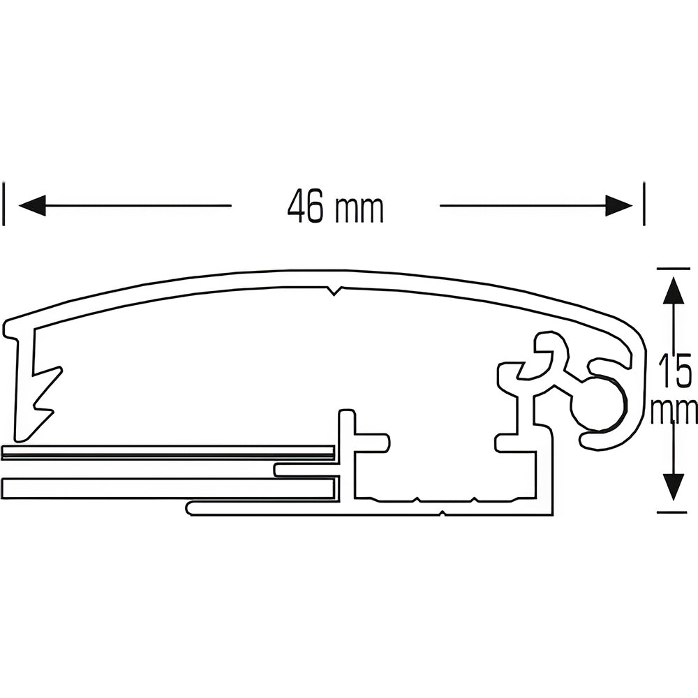 Black 1.8 Inch (46MM) - Profile Detail